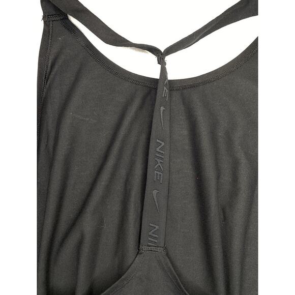 Nike Dri-FIT Tank Top Womens XL Black Just Do It Strap Black Racer Back Athletic - Picture 3 of 6